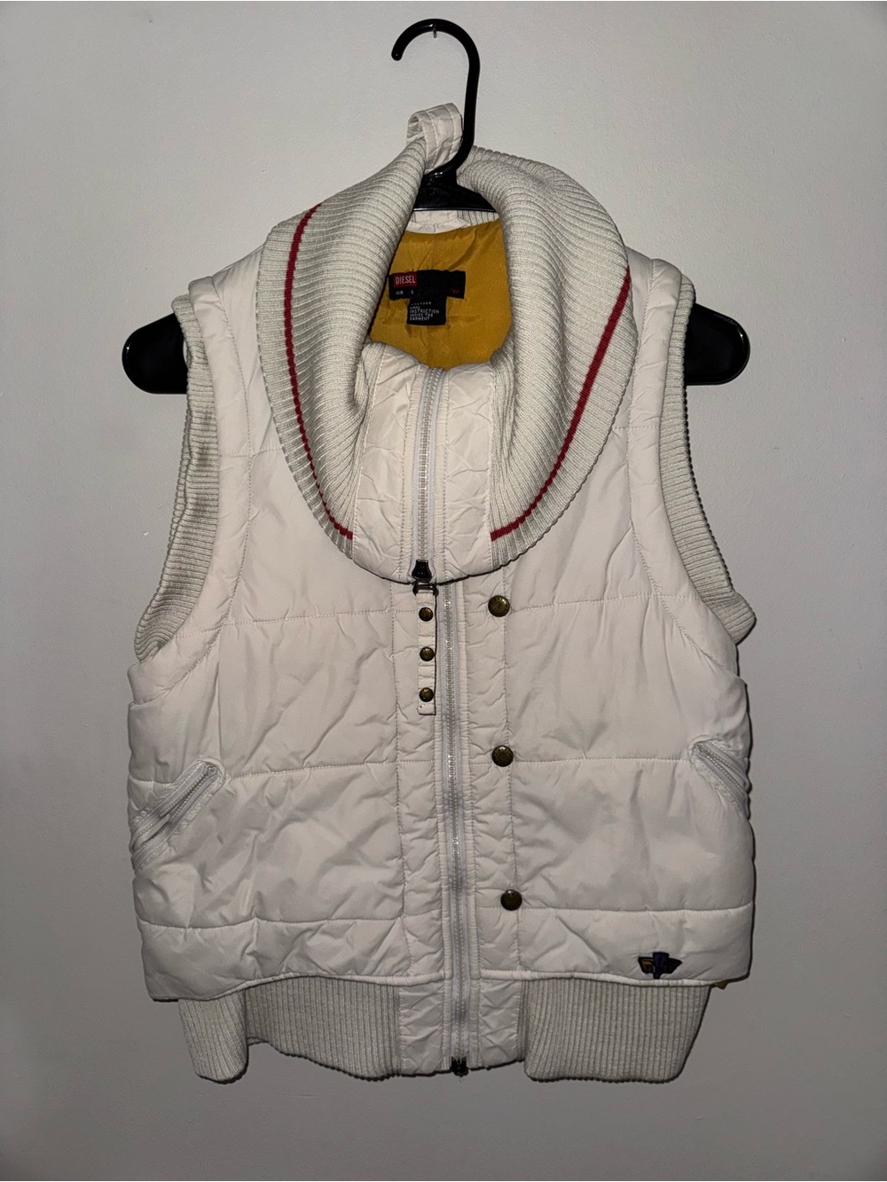 Diesel off-white winter puffer vest. Like New.